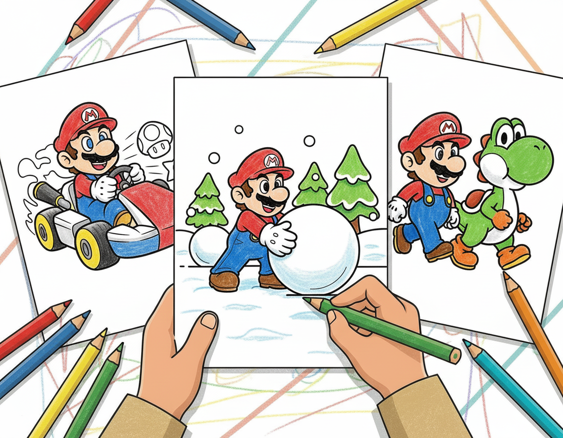 21 Super Mario Coloring Pages (Free Printable PDFs) hero image after