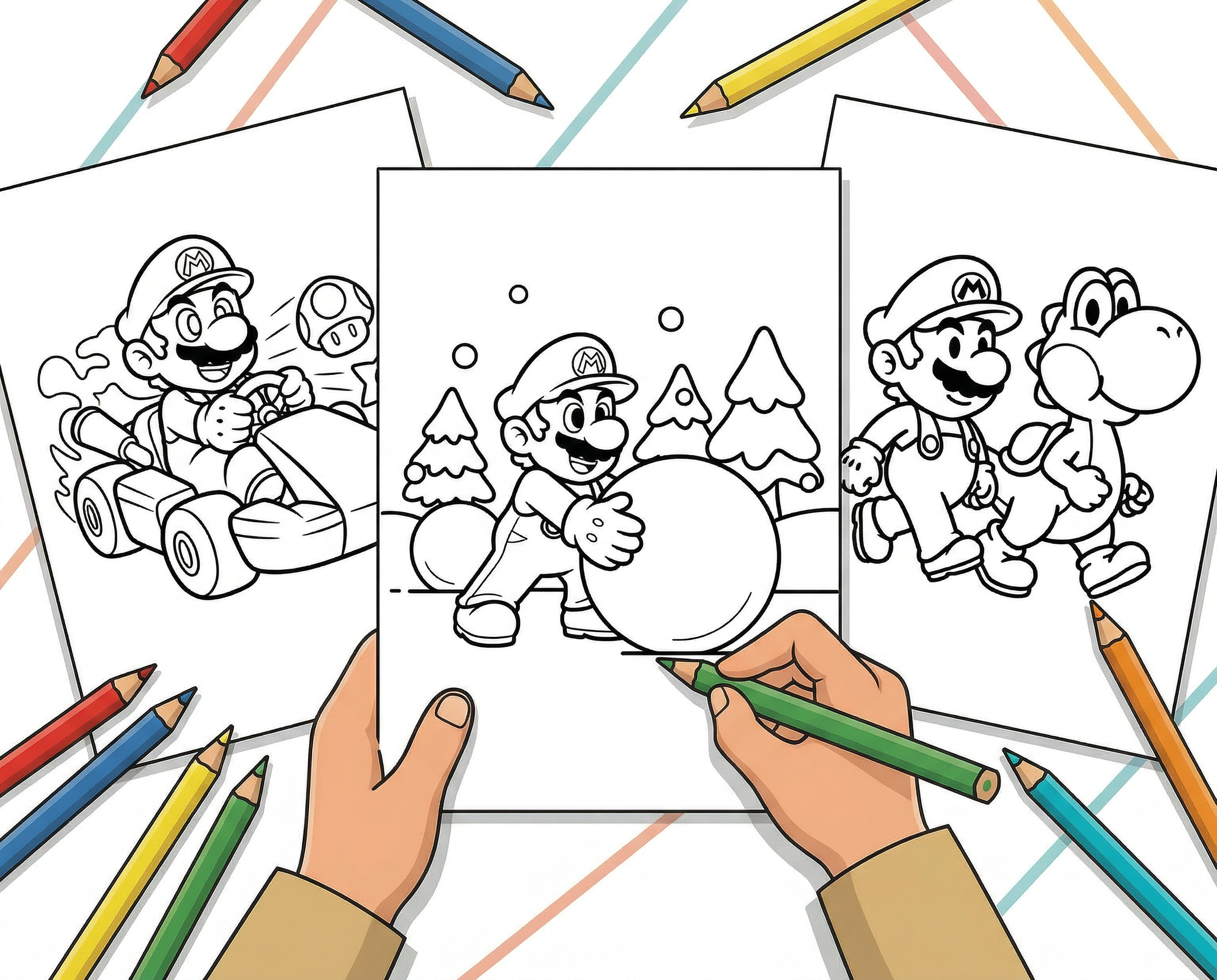 21 Super Mario Coloring Pages (Free Printable PDFs) hero image before