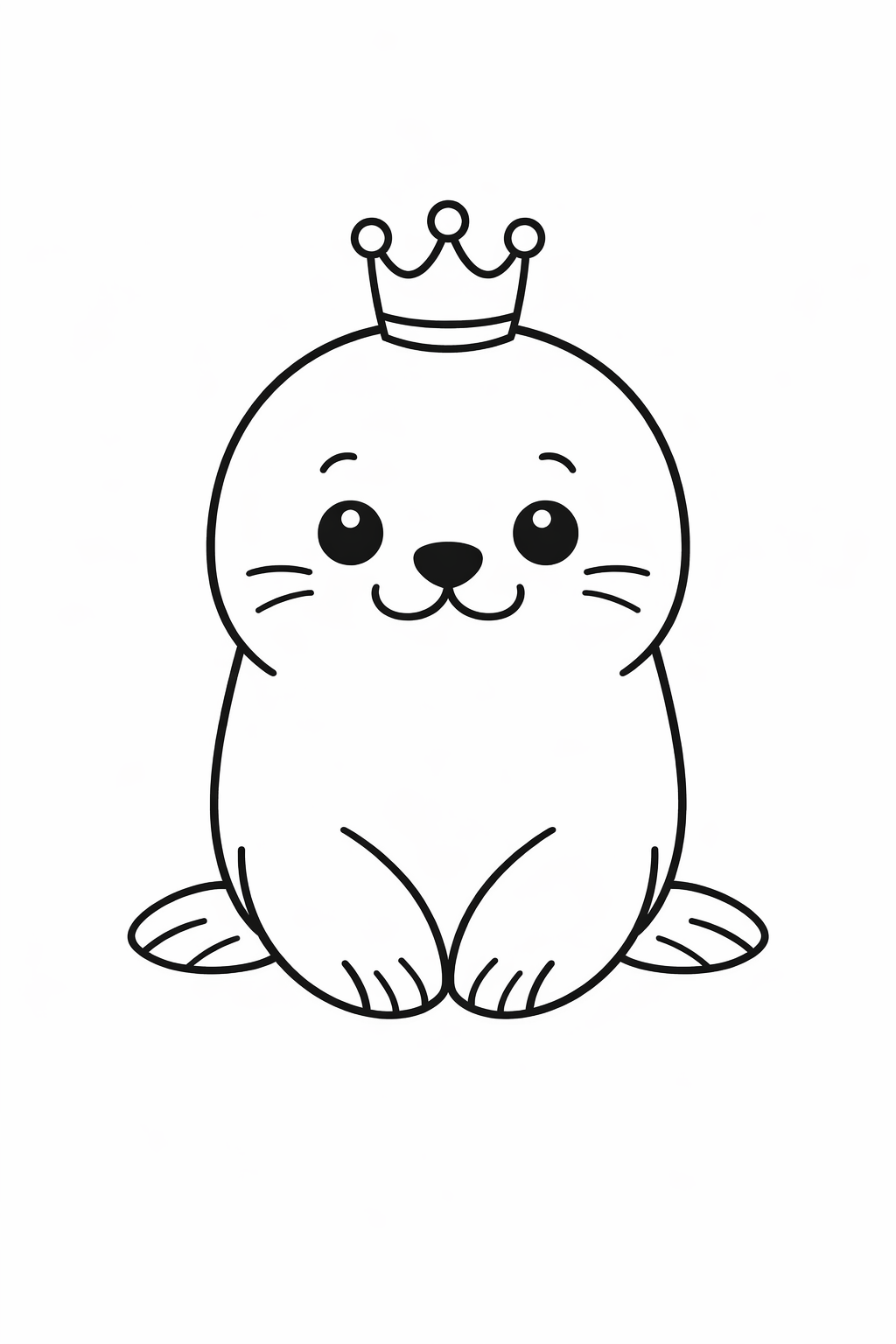 A cute seal wearing a tiny crown