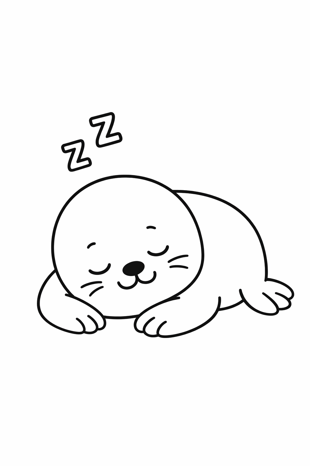 A cute seal sleeping with eyes closed