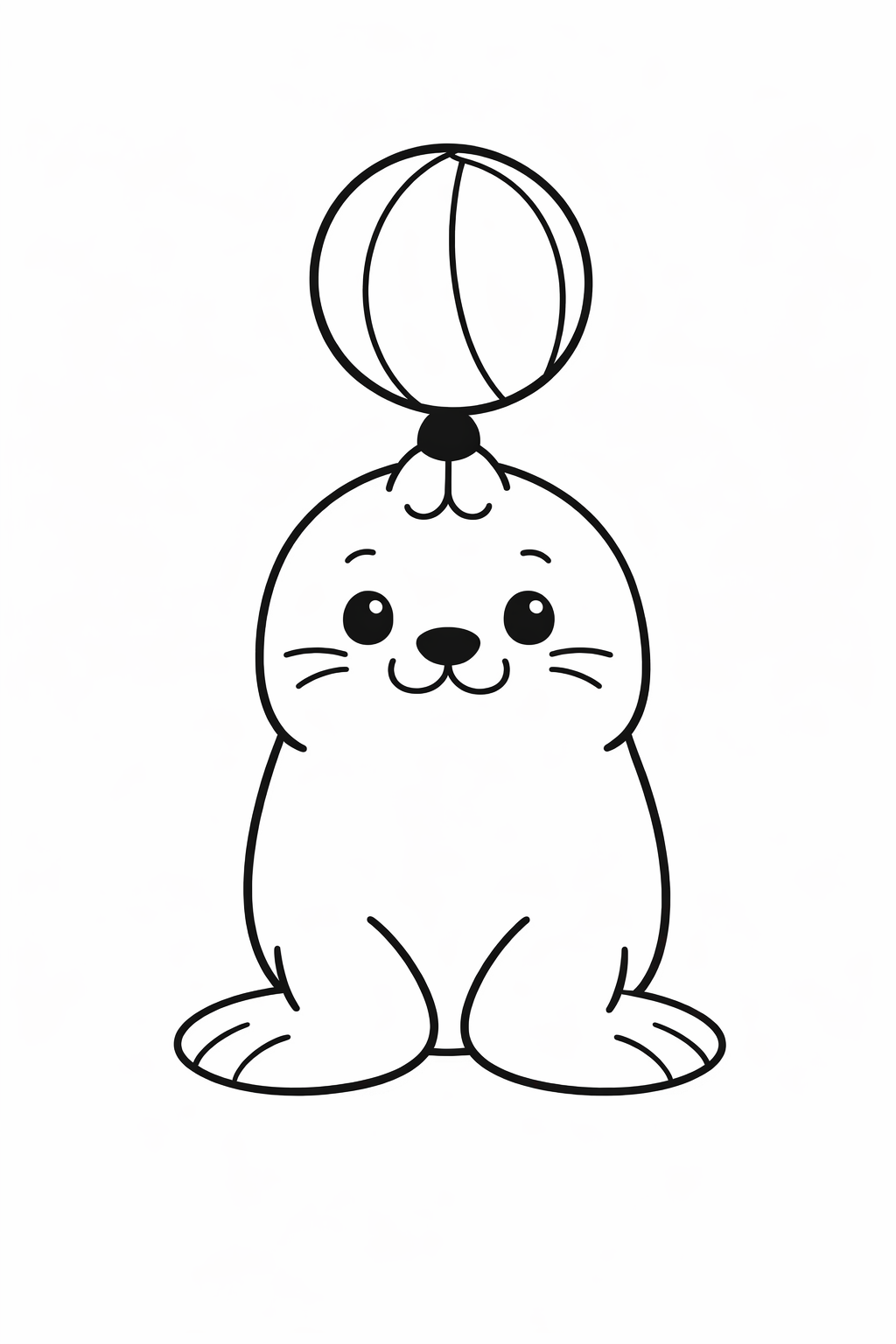 A cute seal balancing a ball on its nose