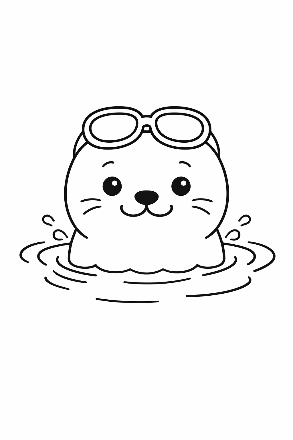 A cute seal peeking out of the water