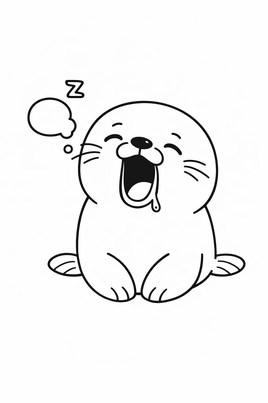 A cute seal yawning