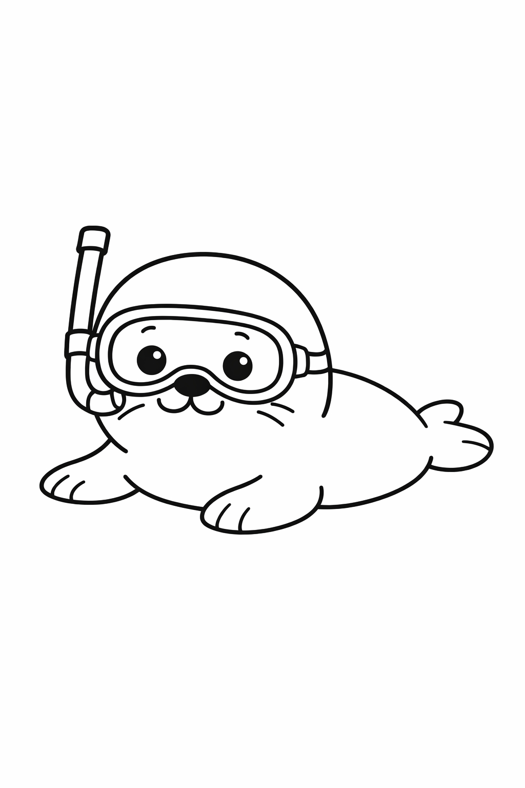 A cute seal lying on its belly