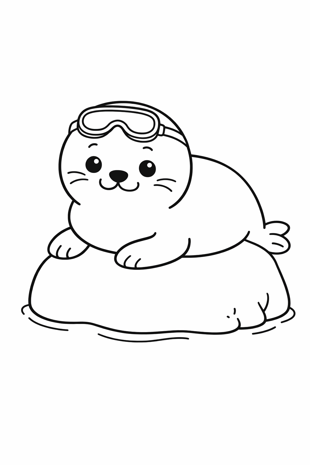 A cute seal lying on a small rock