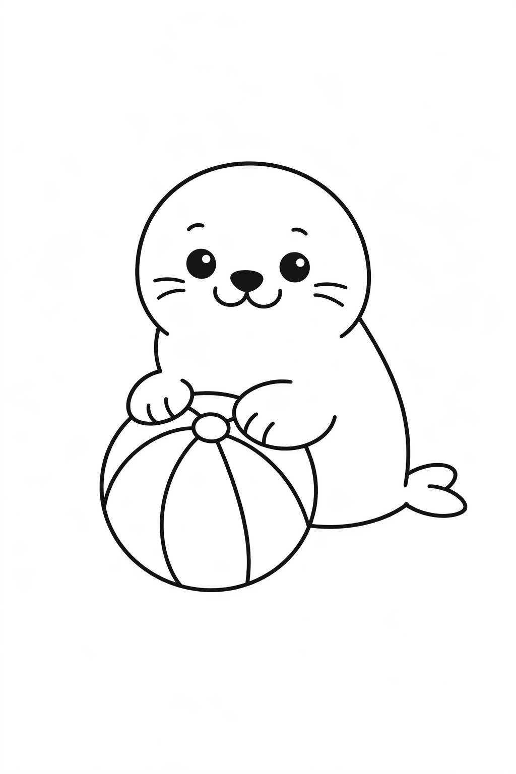 A cute seal playing with a beach ball