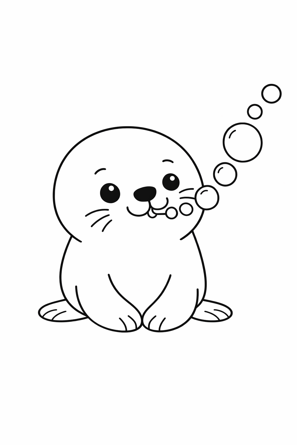 A cute seal blowing bubbles
