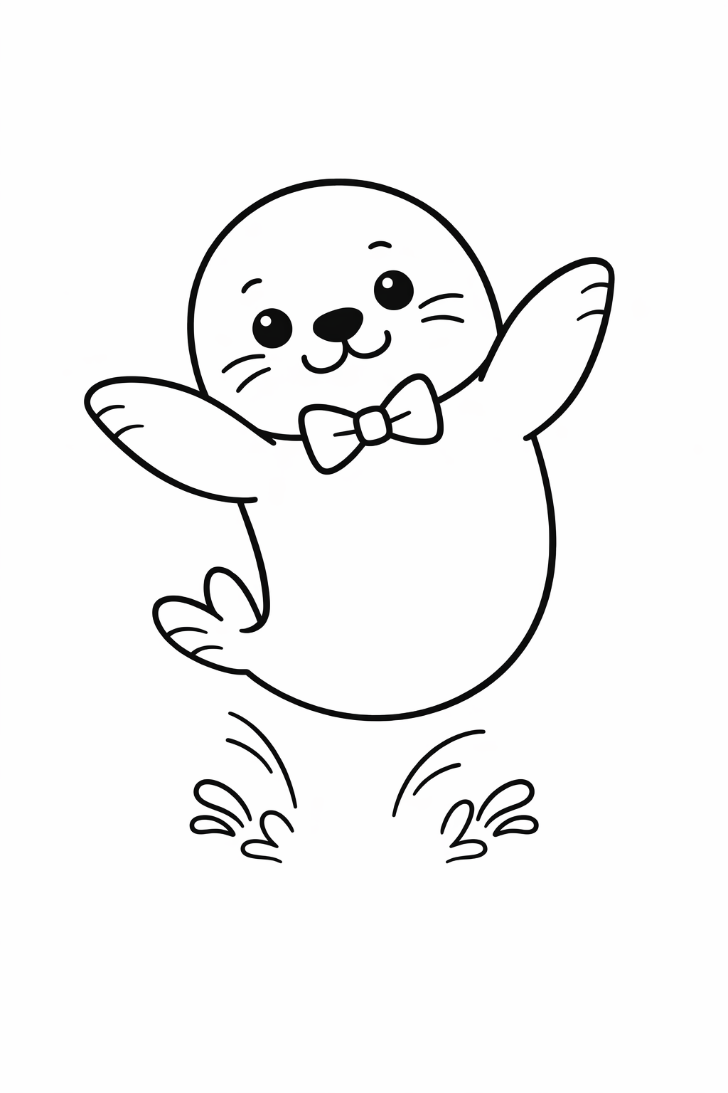 A cute seal doing a tiny jump