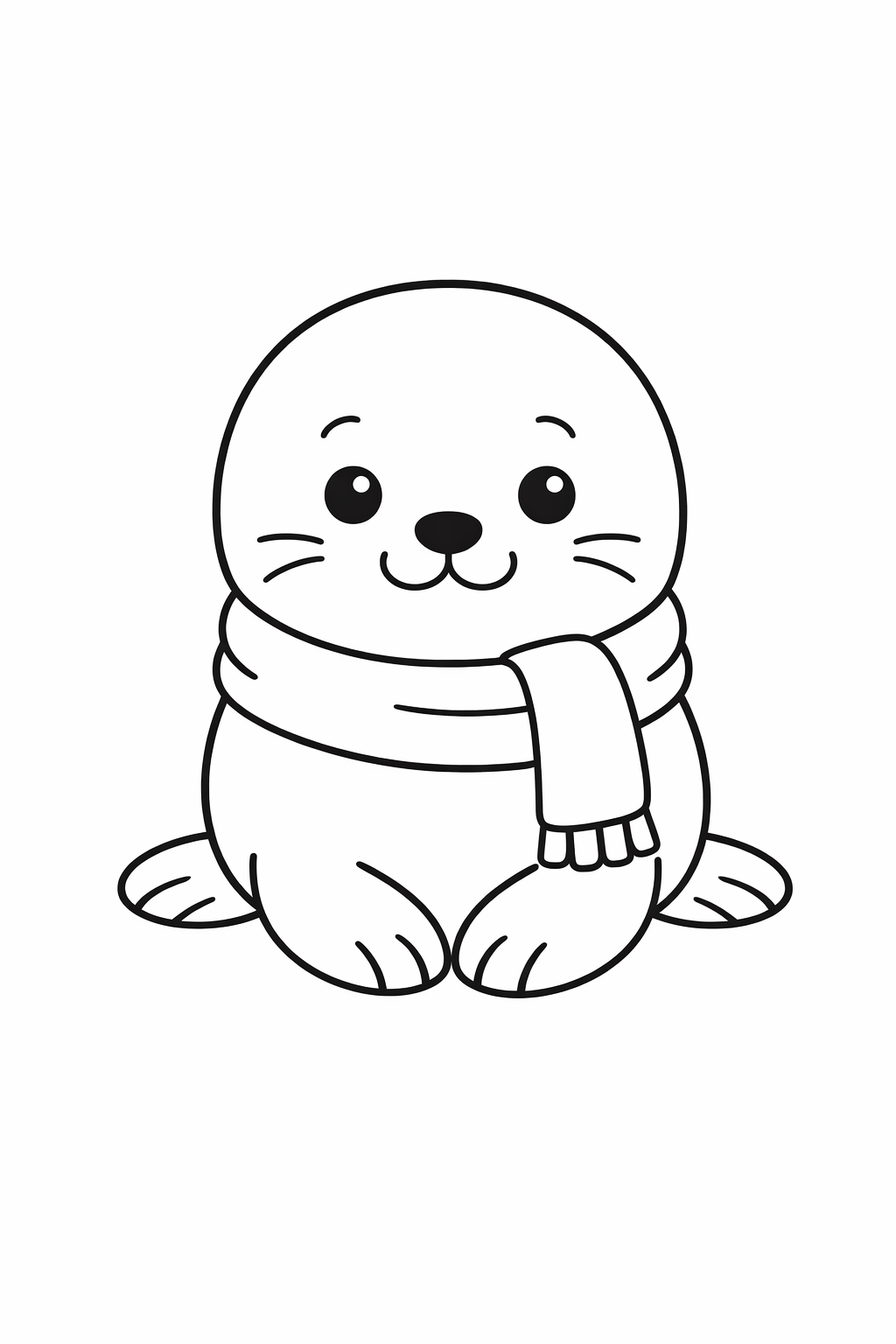 A cute seal wearing a scarf
