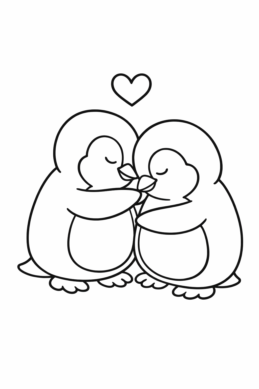 A cute pair of penguins preening each other