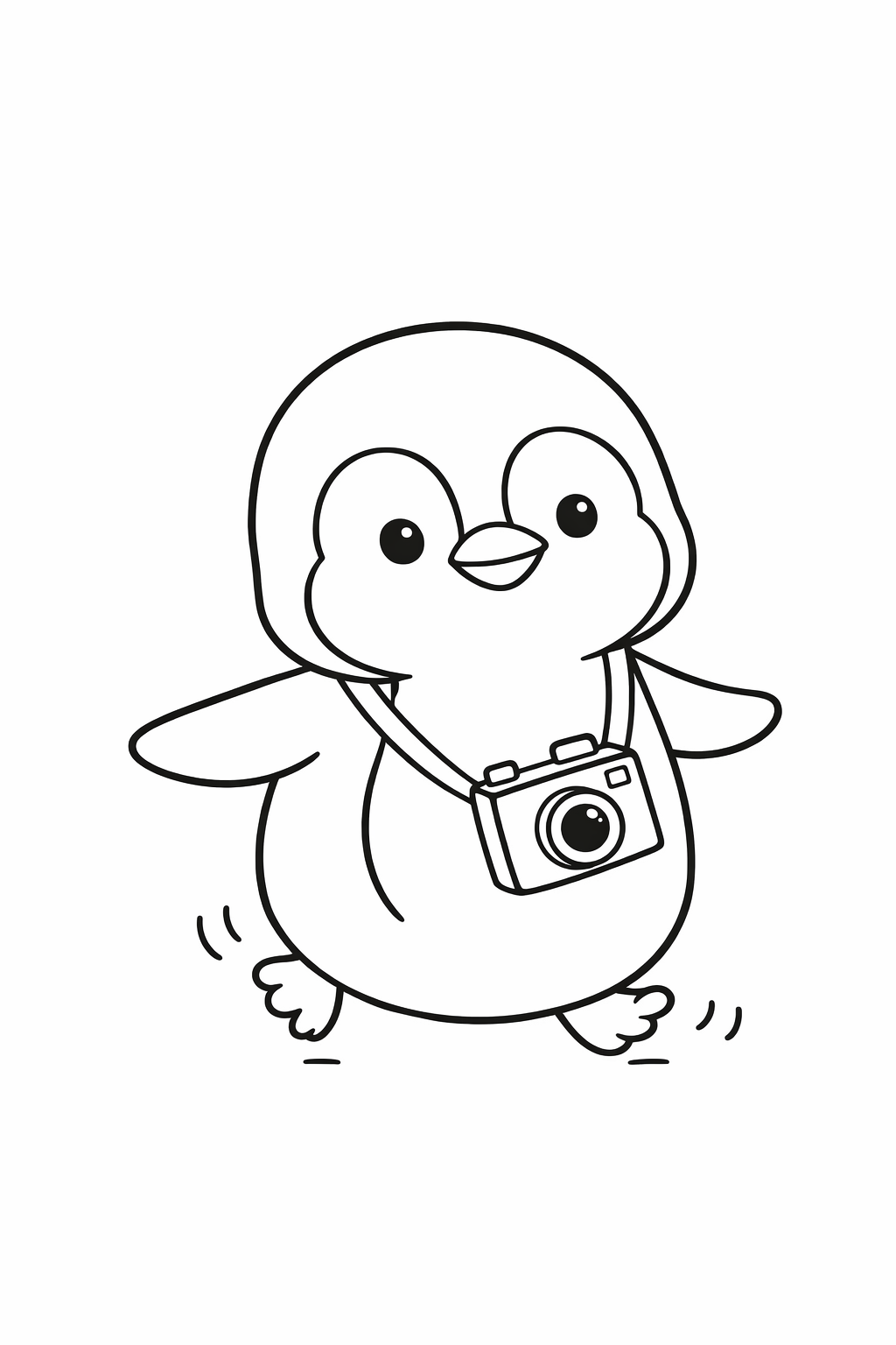 A cute penguin waddling with tiny quick steps