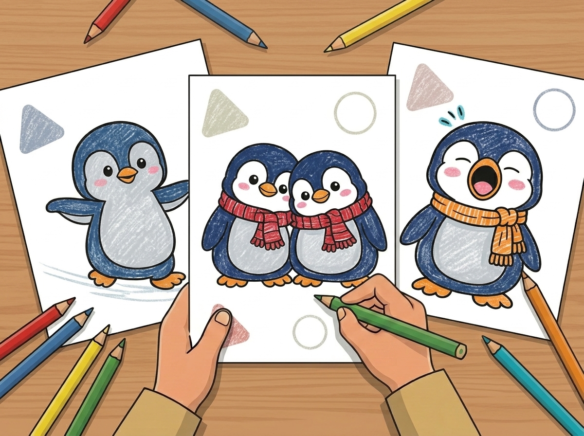 36 Easy Penguin Coloring Pages (Free Printable PDF for Kids) preview
