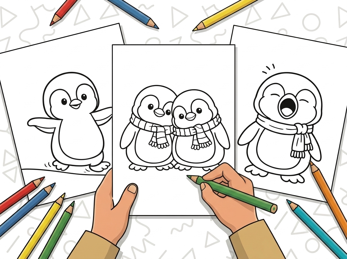 36 Easy Penguin Coloring Pages (Free Printable PDF for Kids) hero image before