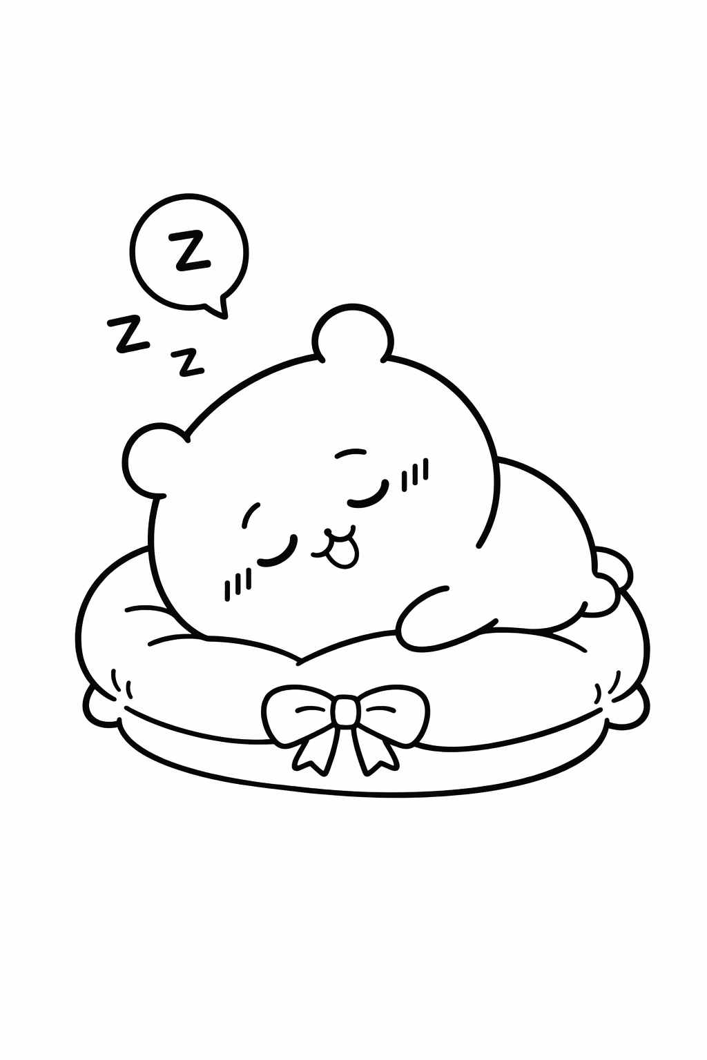 Chiikawa sleeping on a cushion