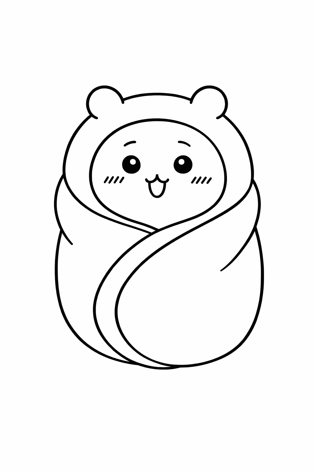 Chiikawa wrapped in a blanket burrito