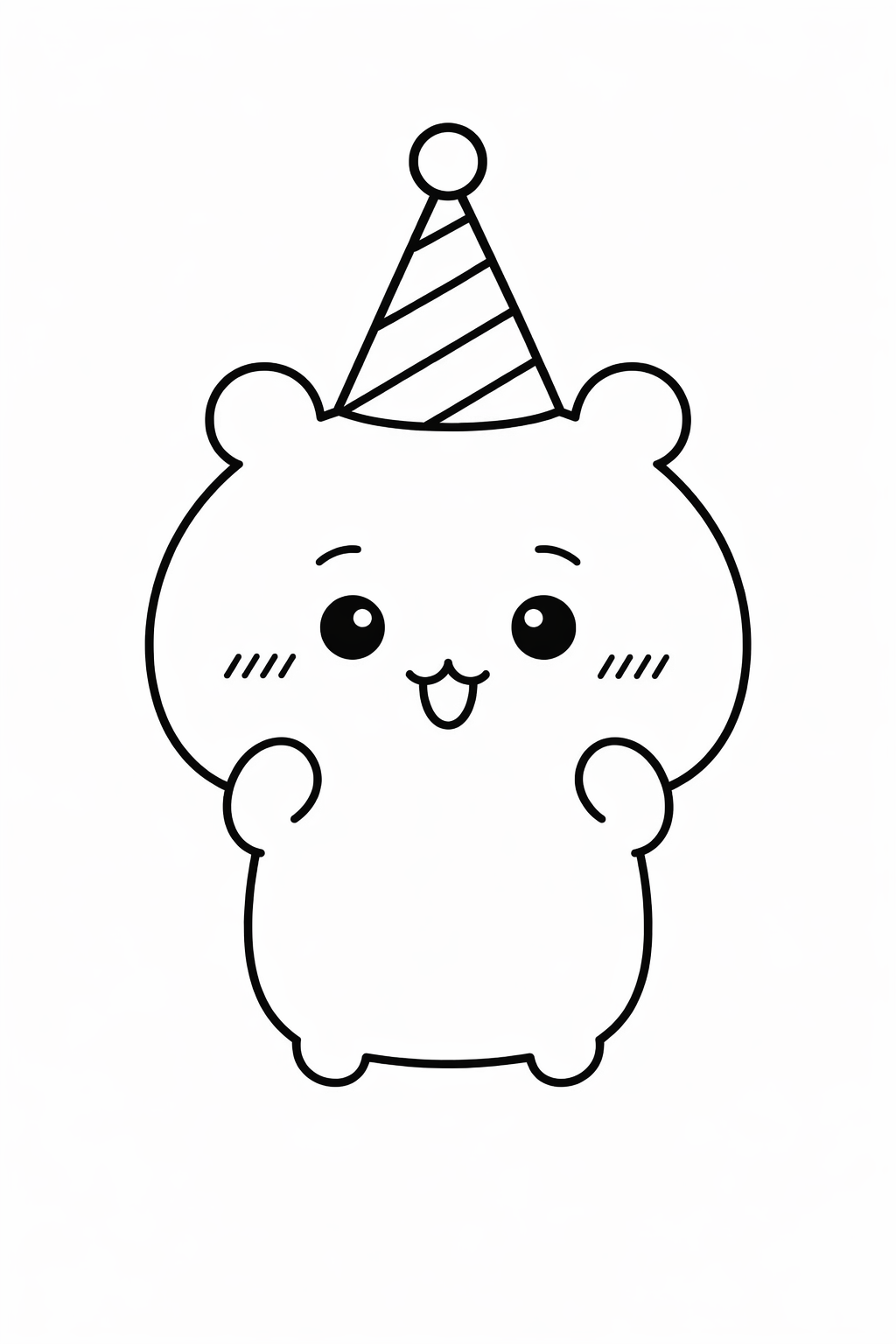 Chiikawa wearing a party hat