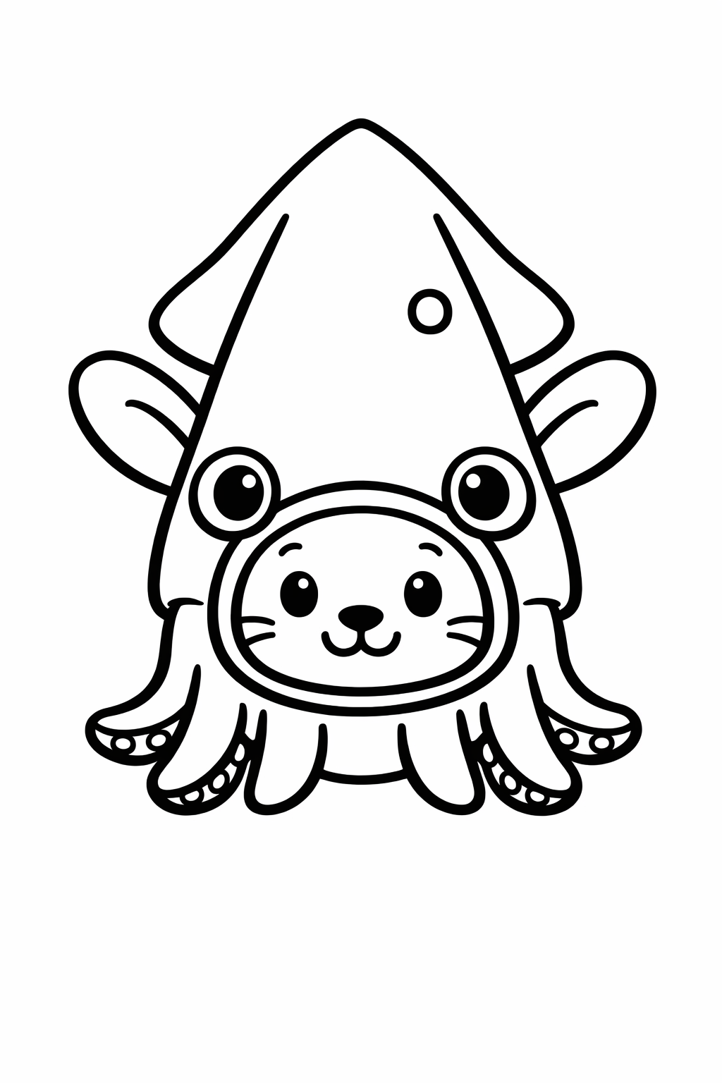 Usagi wearing a funny squid costume