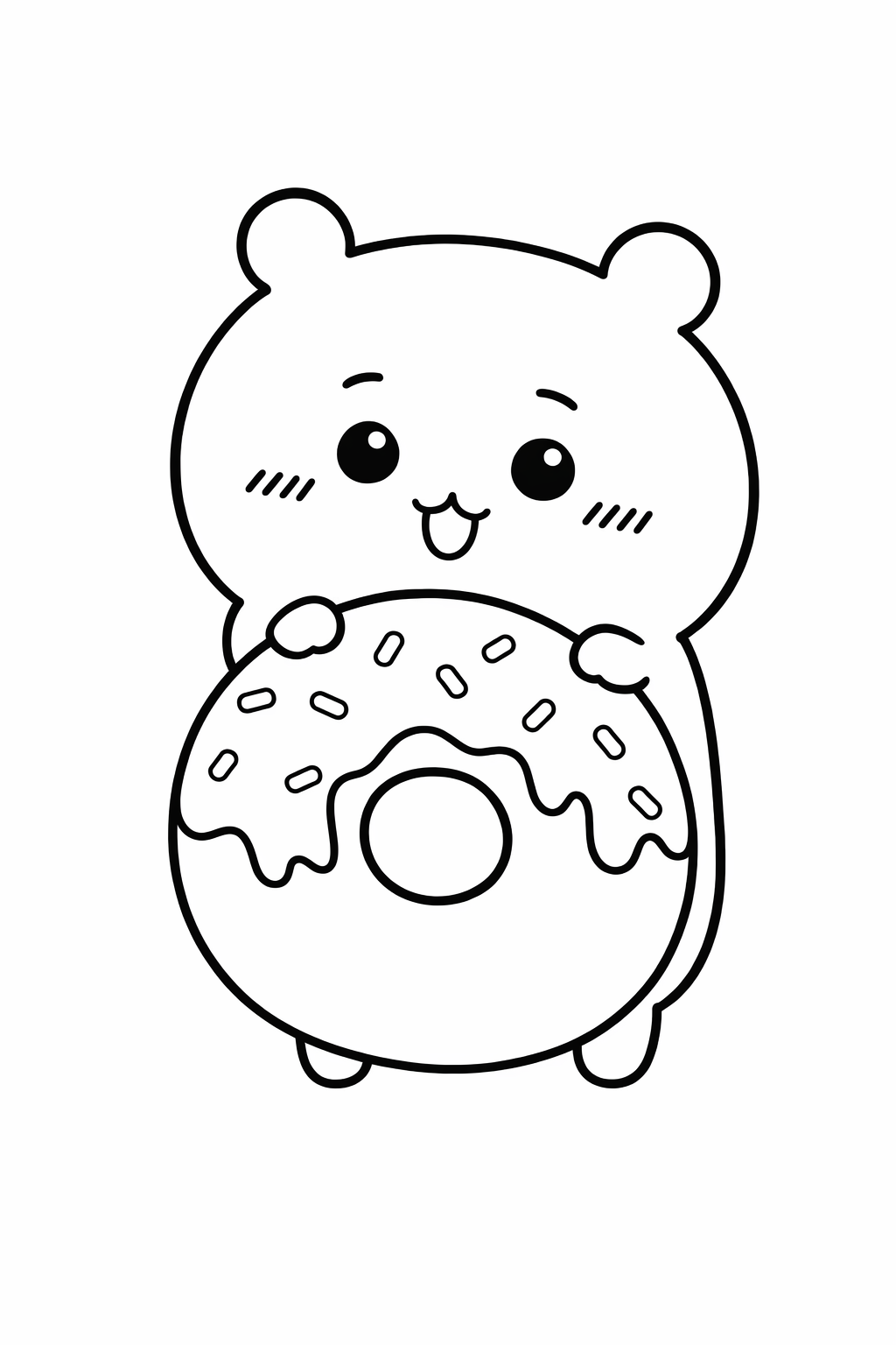 Chiikawa holding a giant donut