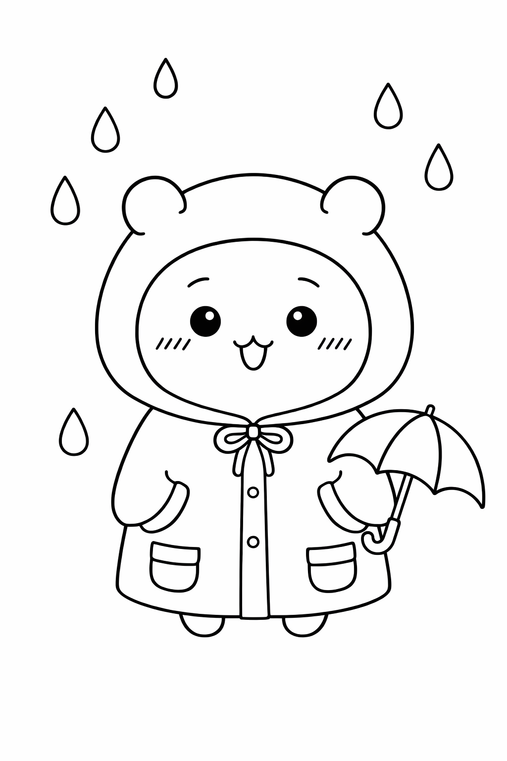 Chiikawa wearing a raincoat
