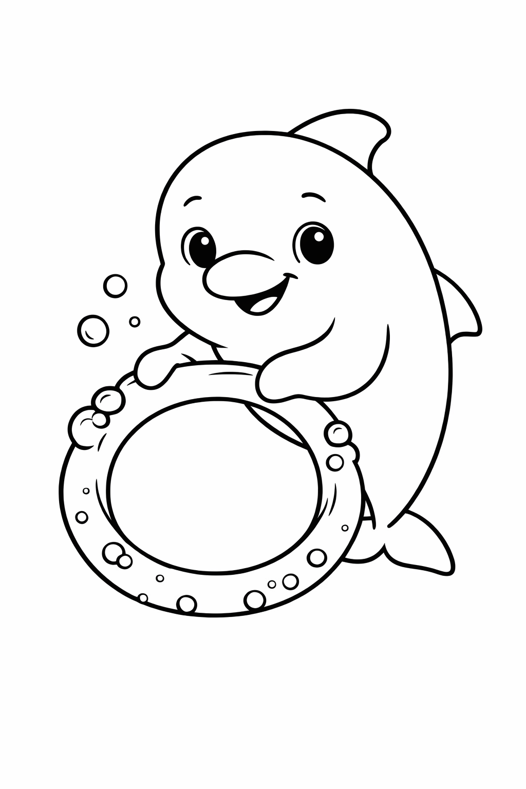 Dolphin Pushing a Bubble Ring