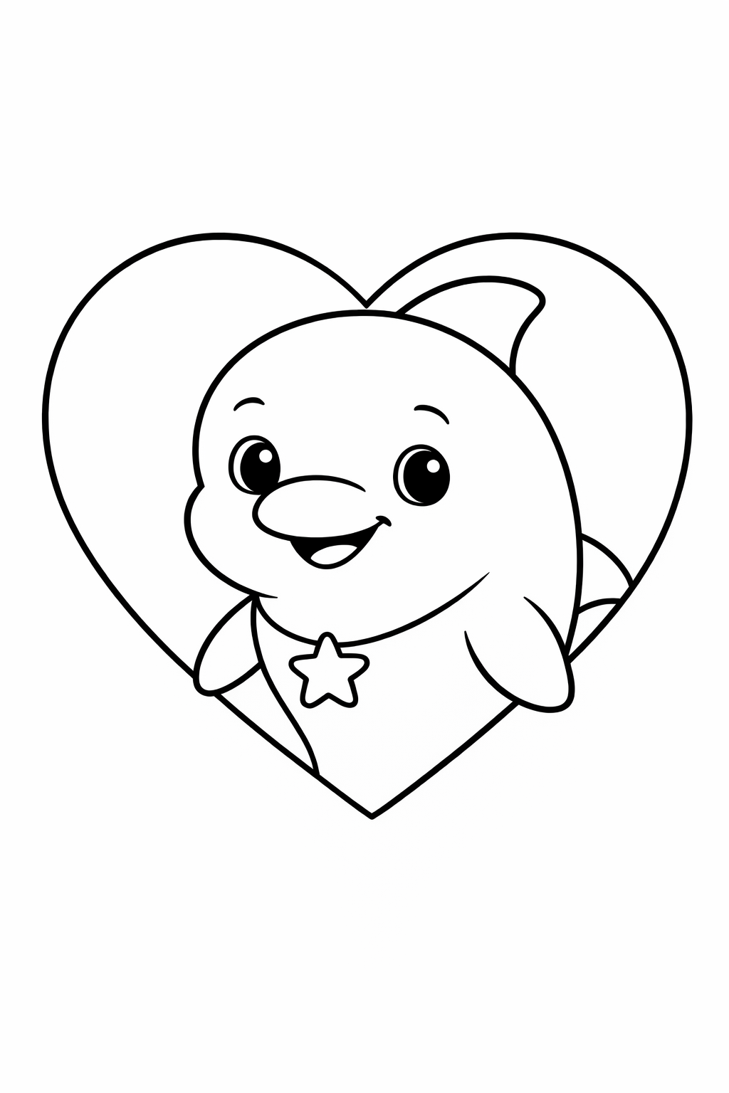 Dolphin in Heart Frame