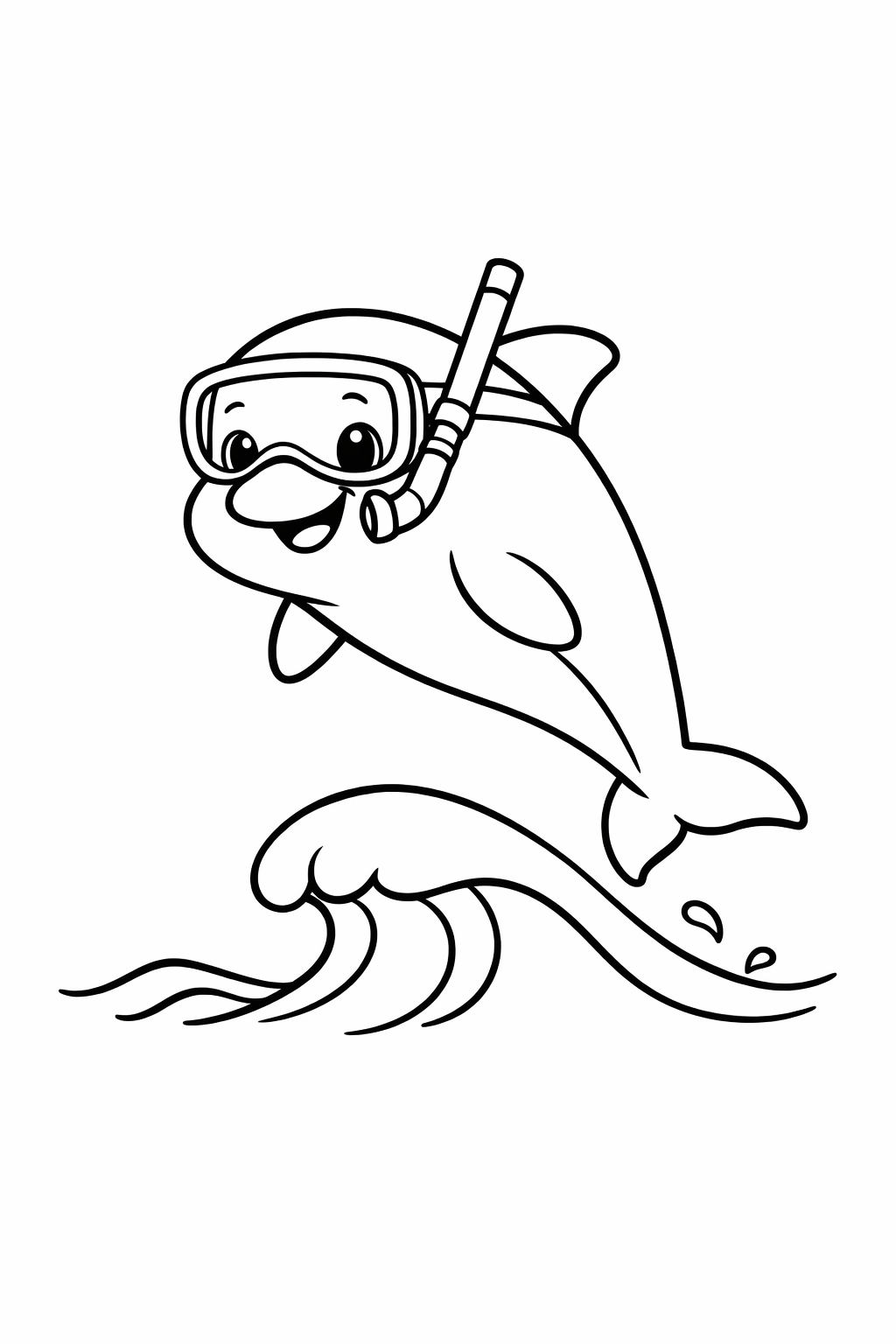 Dolphin Leaping Over Small Wave