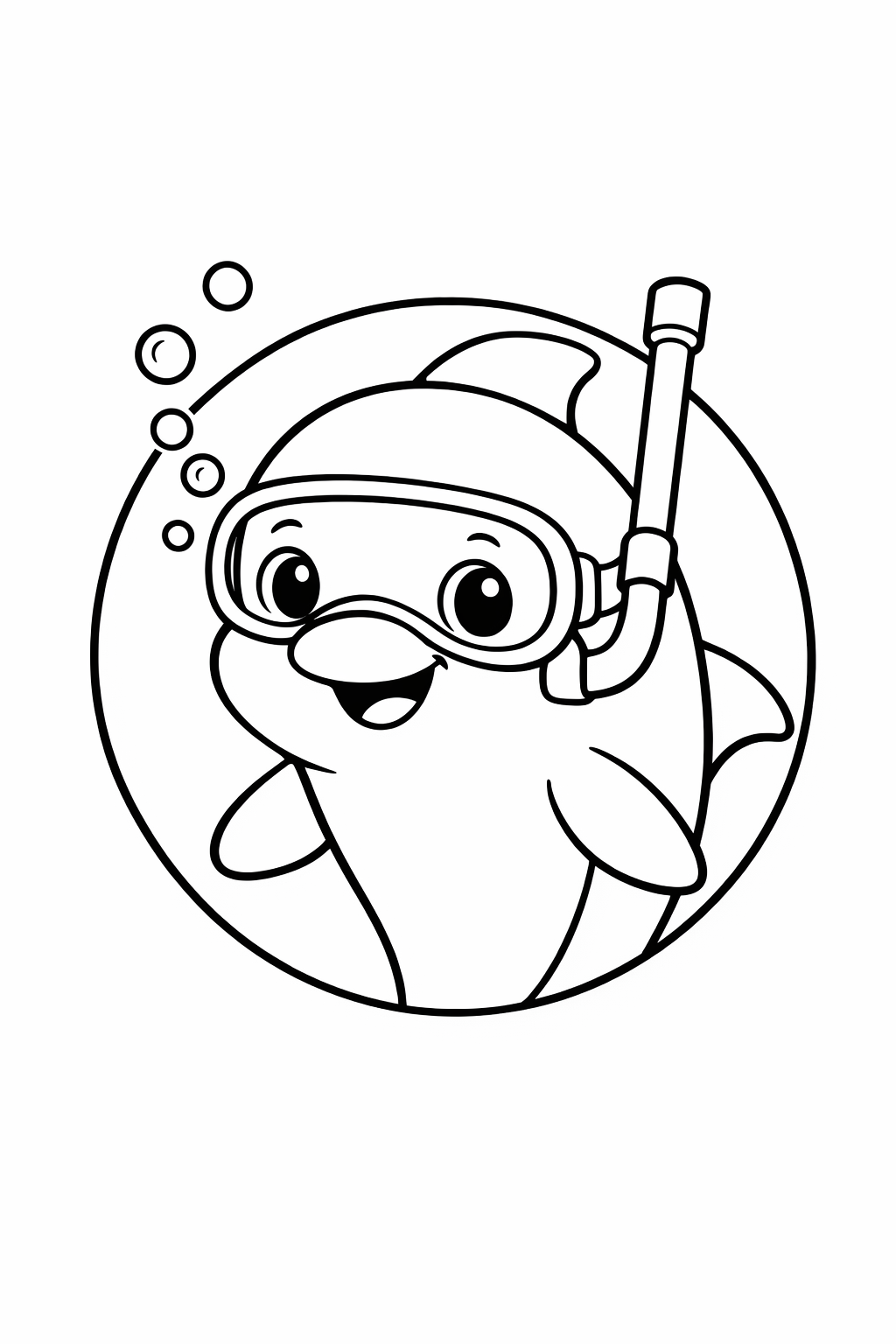 Dolphin in Circle Badge