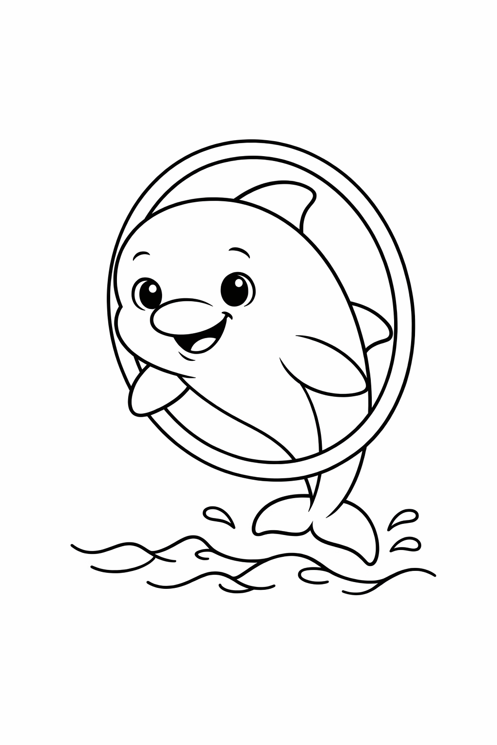 Dolphin Jumping Through Hoop