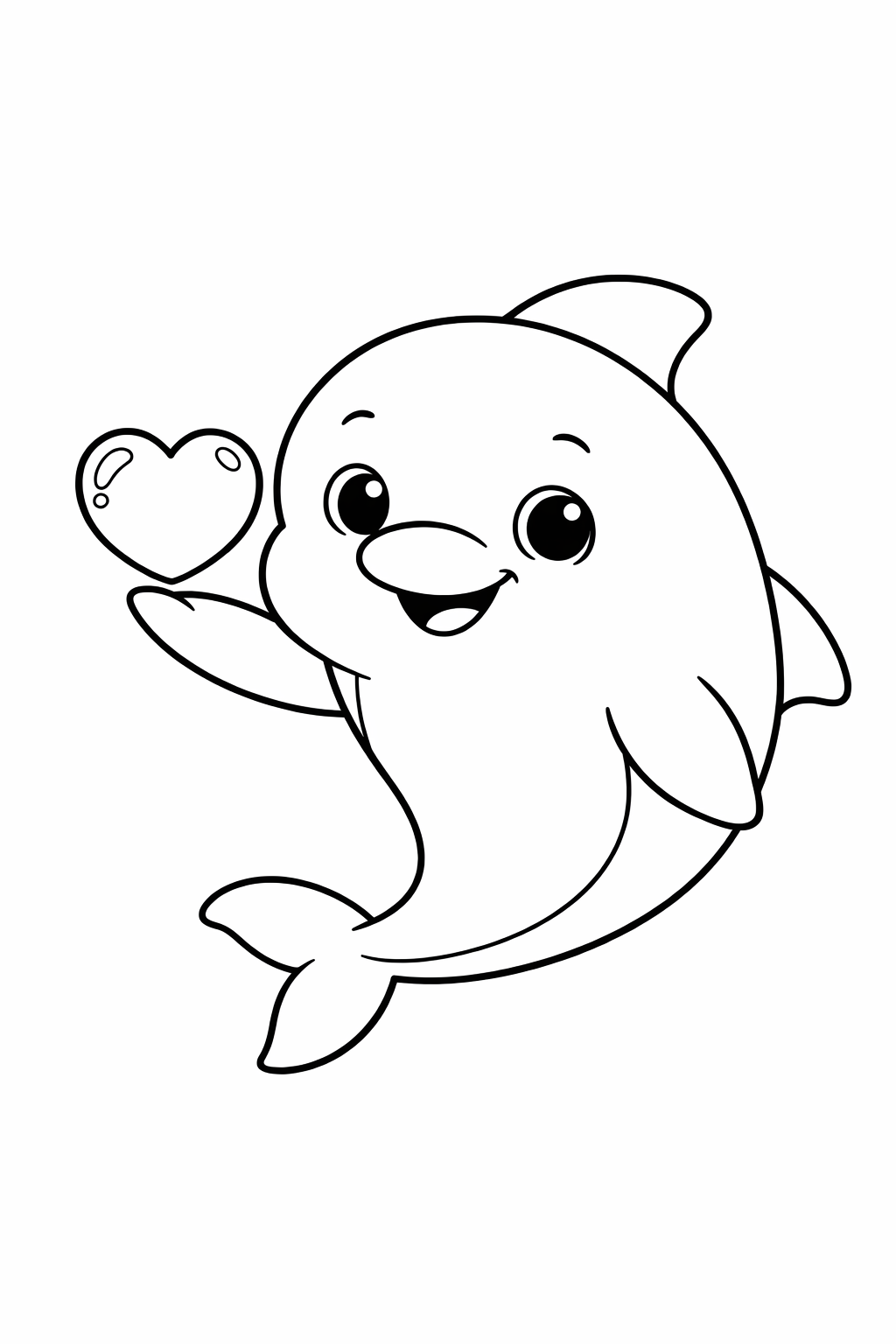 Dolphin Presenting a Heart Bubble