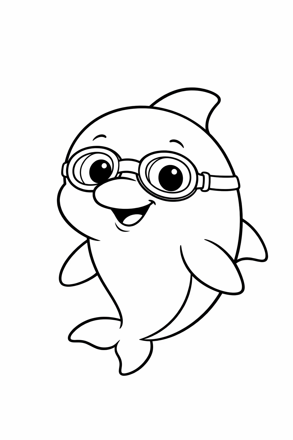 Dolphin Wearing Swim Goggles