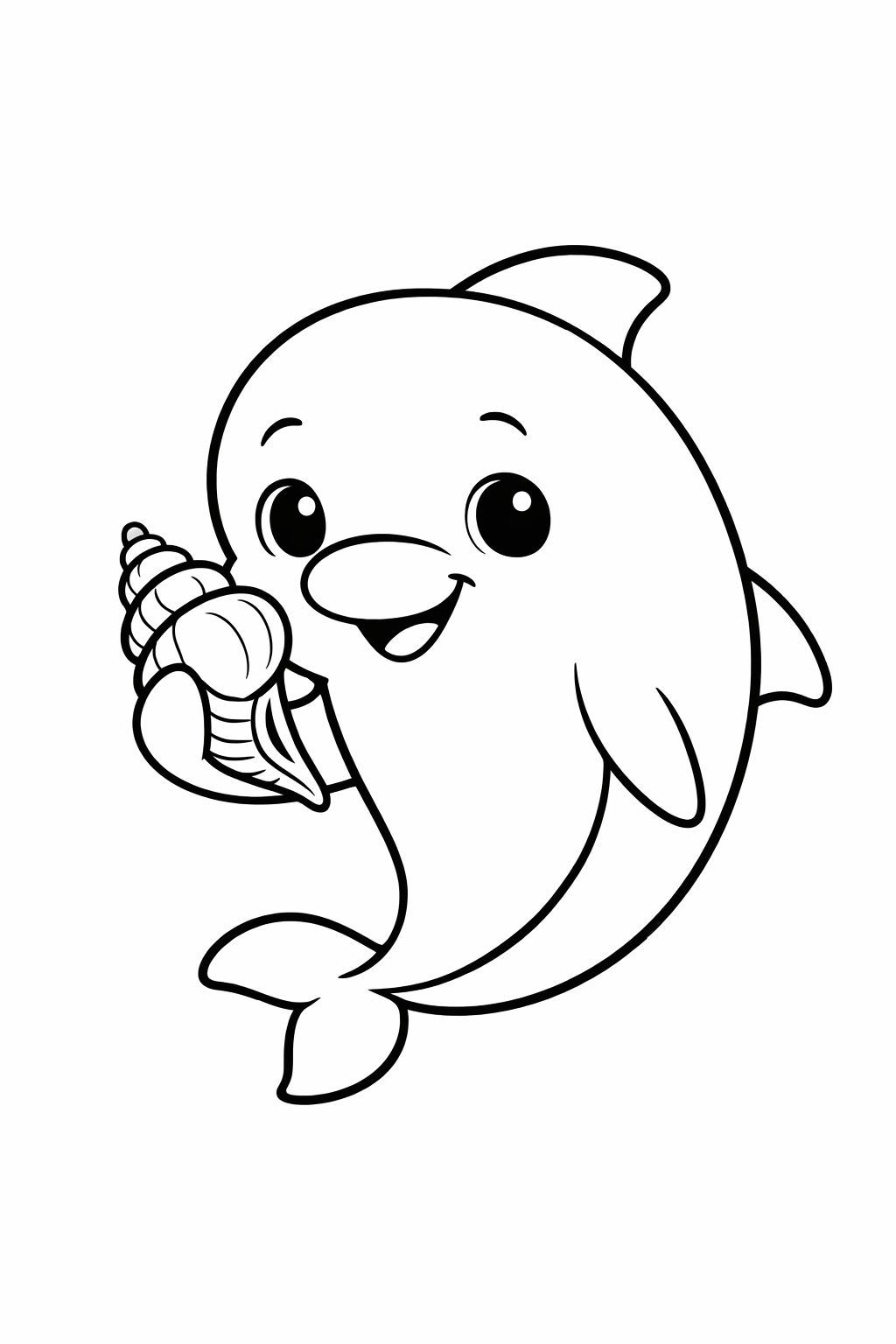 Dolphin Holding a Seashell