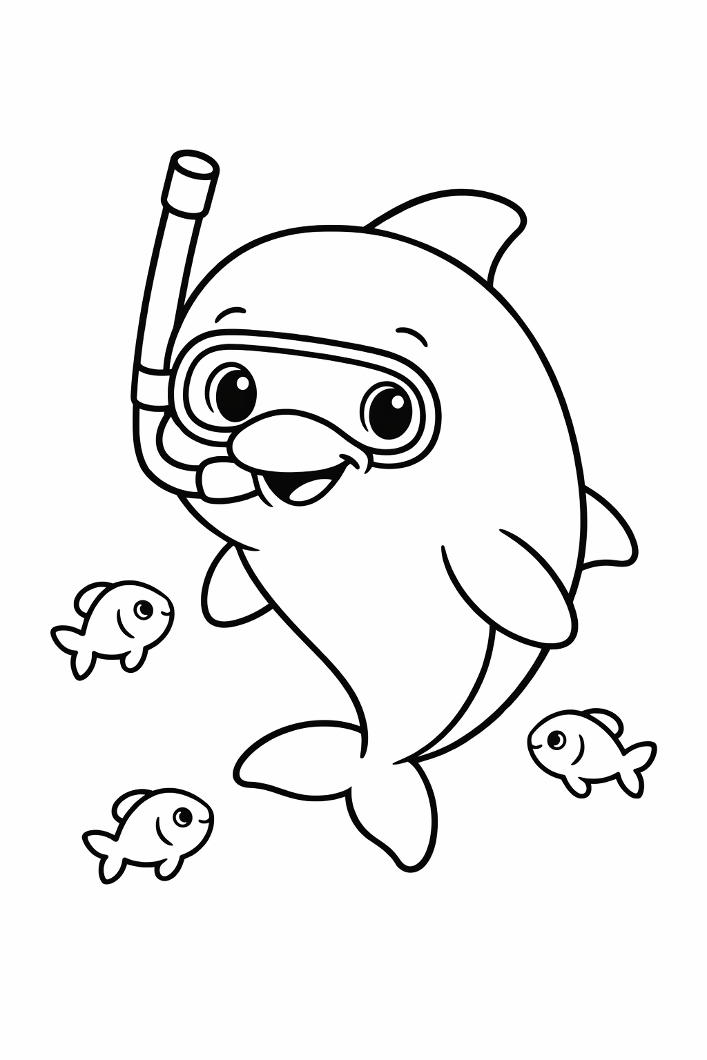 Dolphin with School of Fish