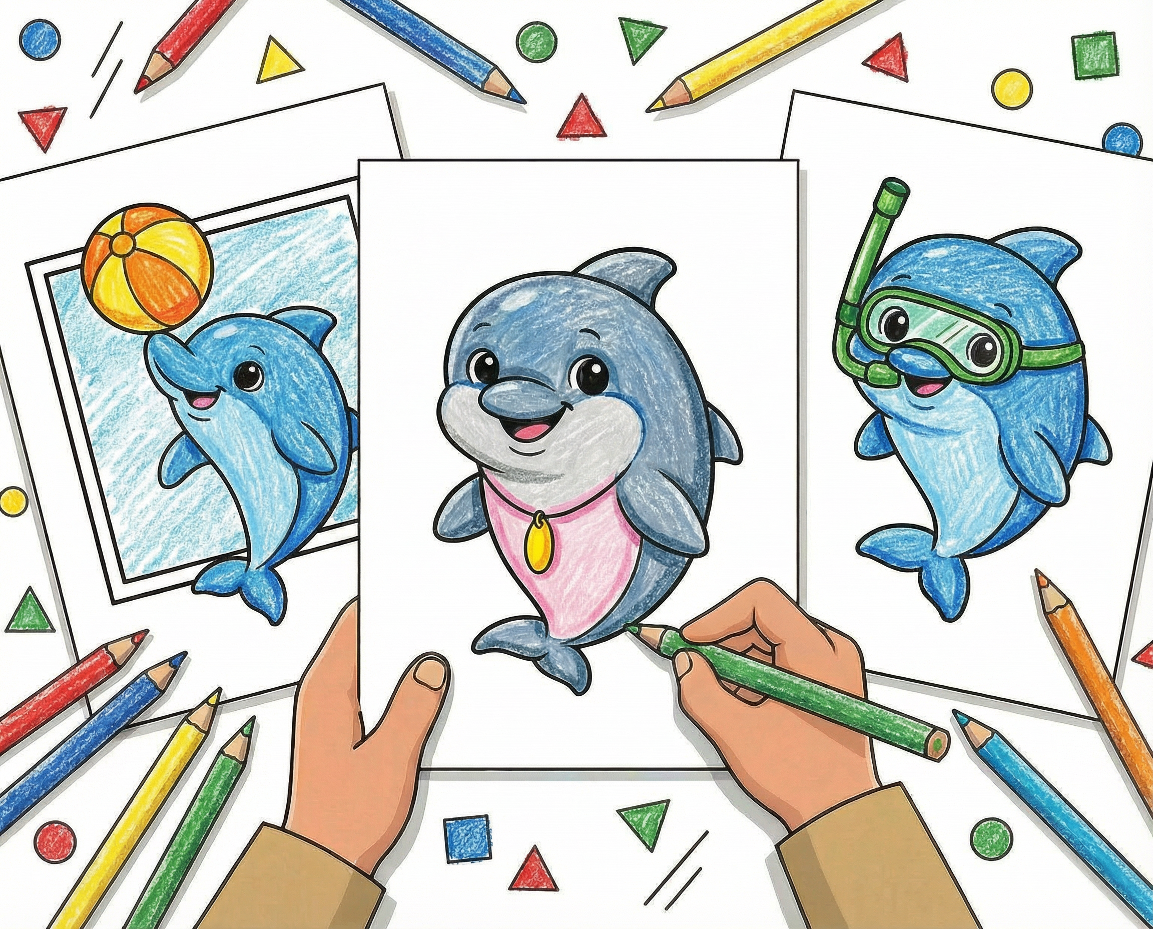 33 Easy Dolphin Coloring Pages (Free Printable PDFs for Kids) preview