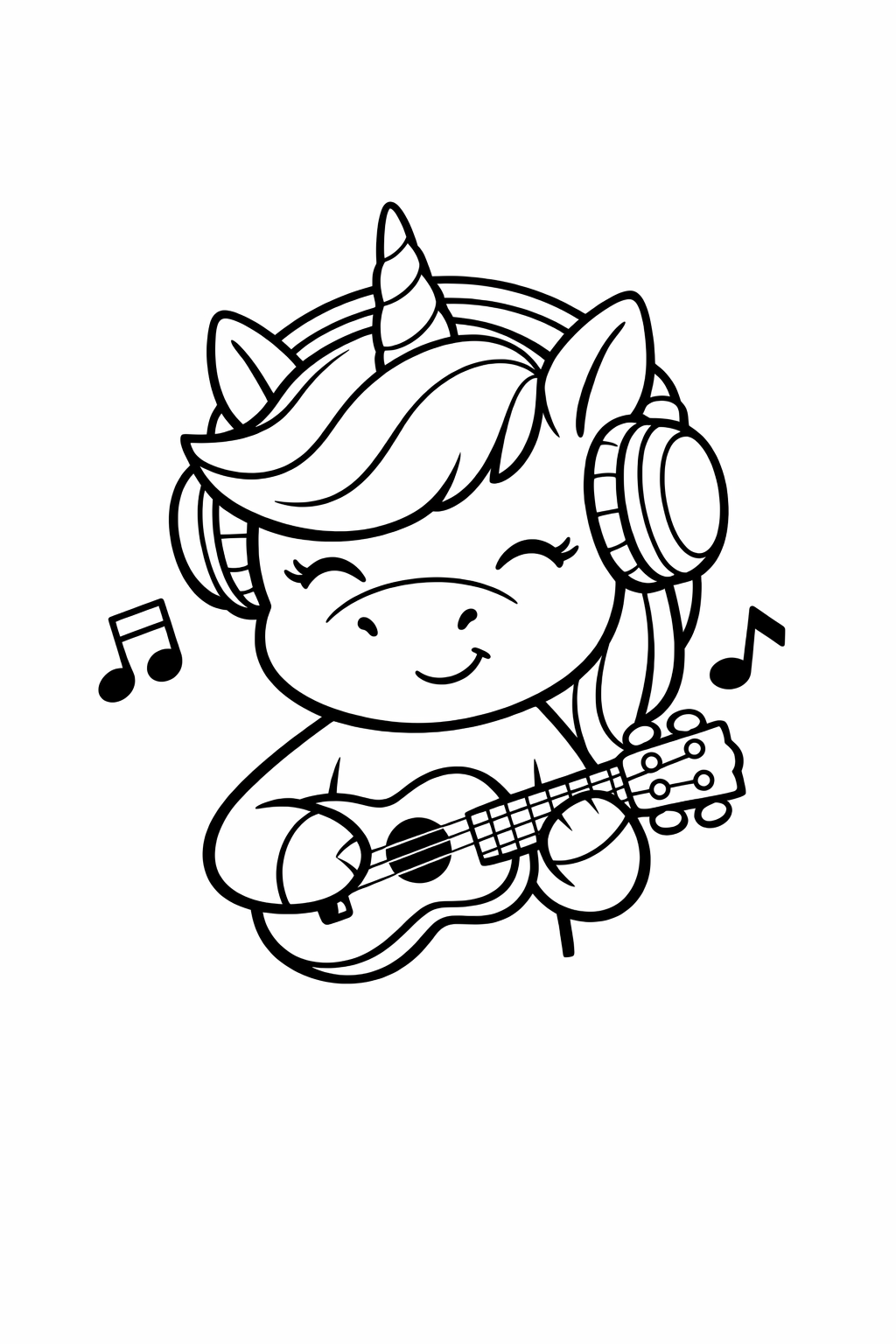 Unicorn music time with a tiny ukulele