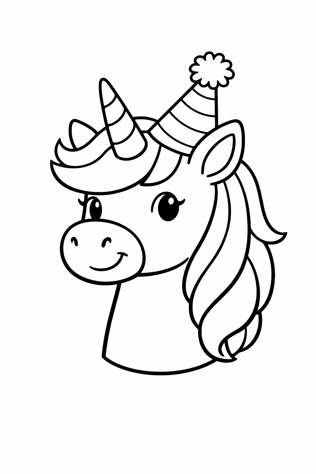 Unicorn wearing a party hat