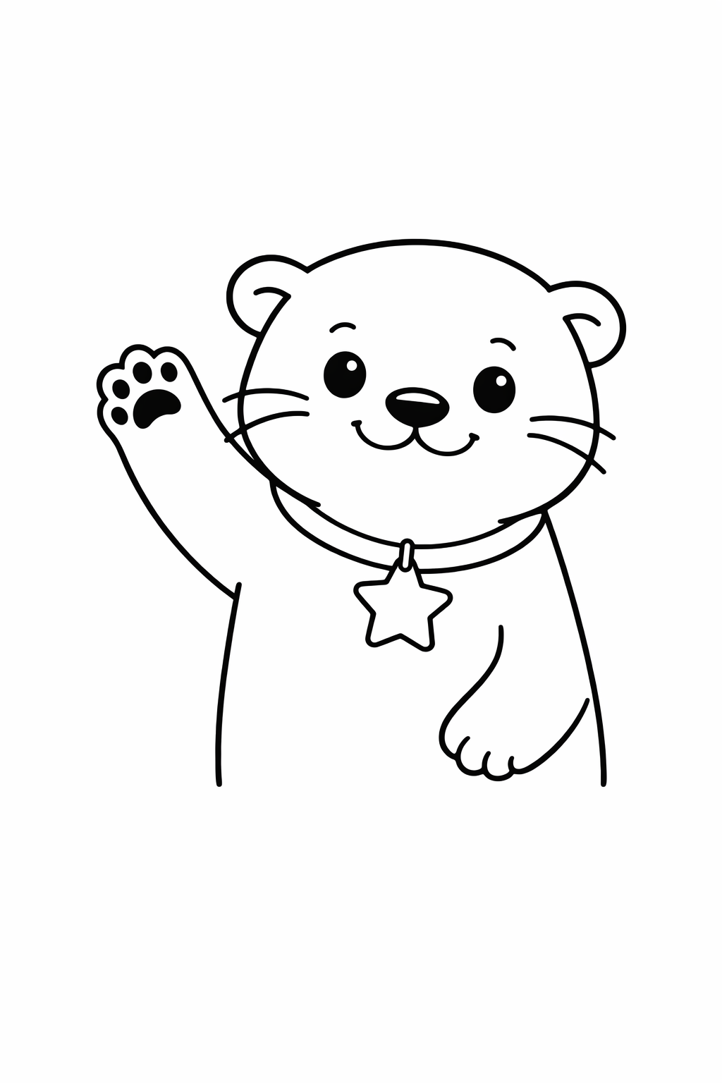 A cute otter waving one paw