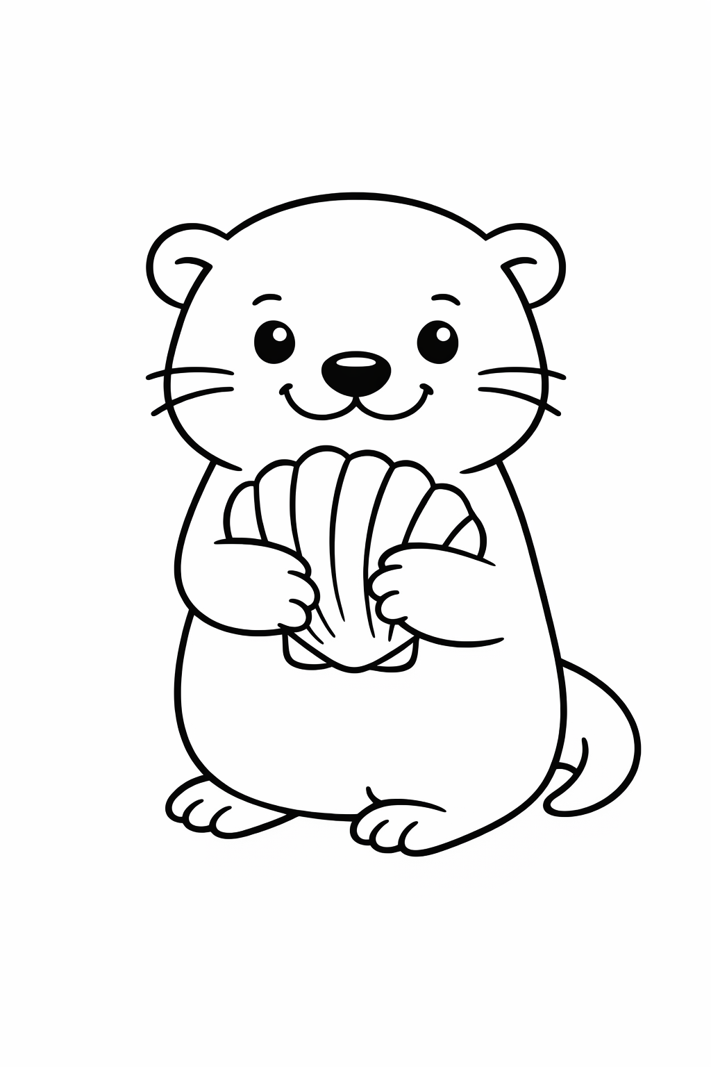 A cute otter hugging a shell