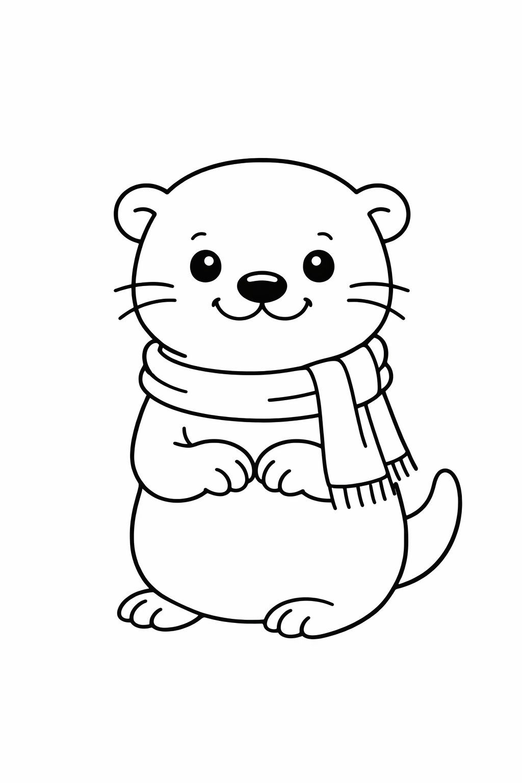 A cute otter wearing a scarf