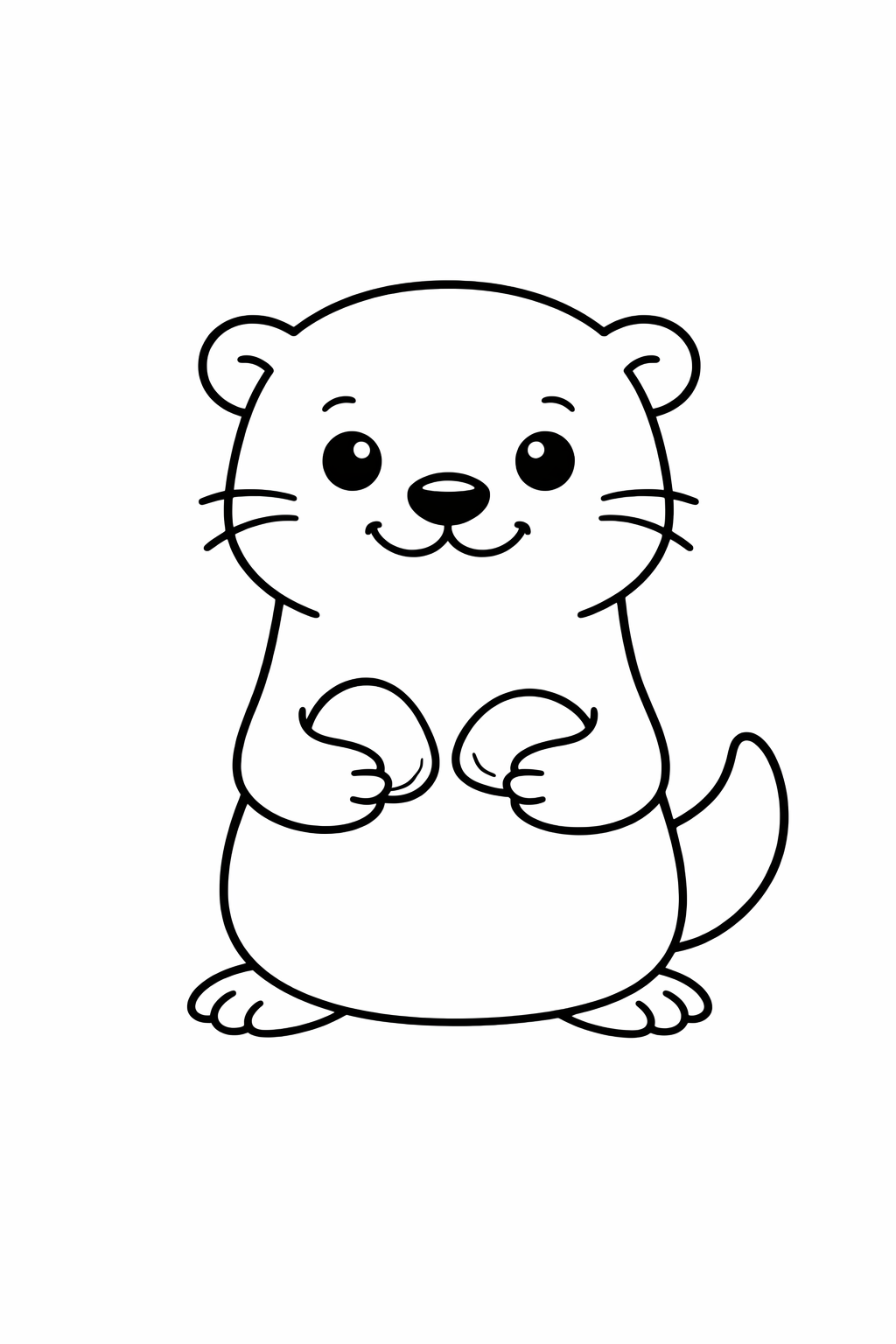 A cute otter holding two pebbles