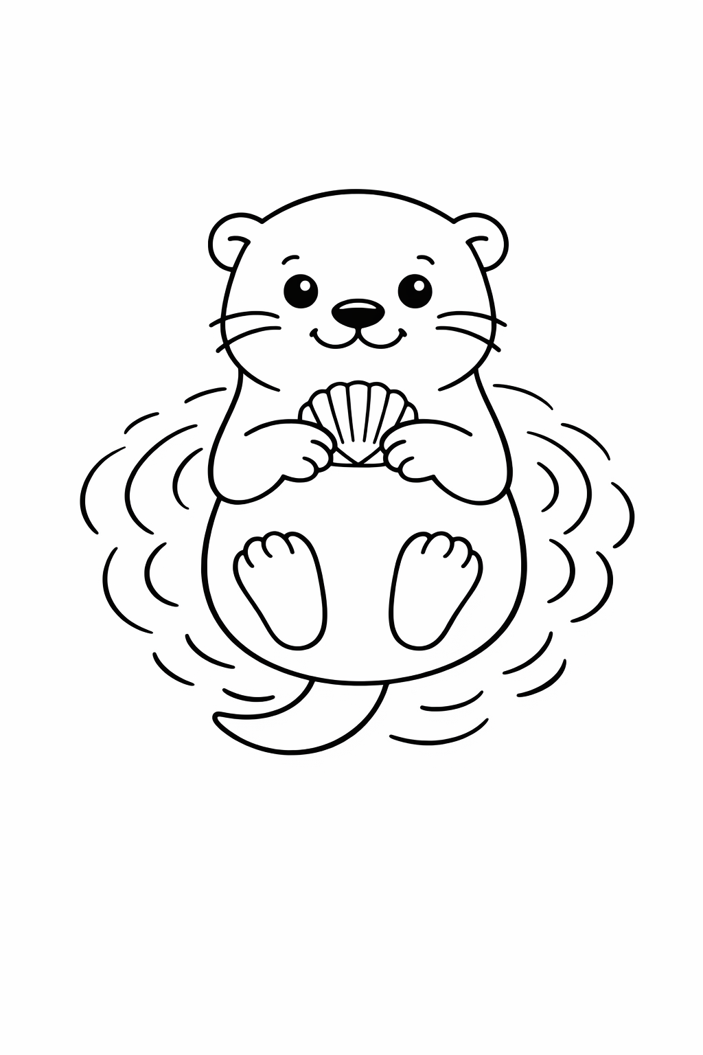A cute otter floating on its back