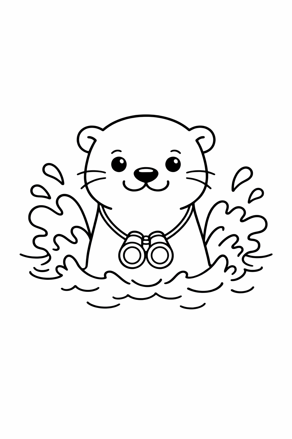A cute otter splashing in water