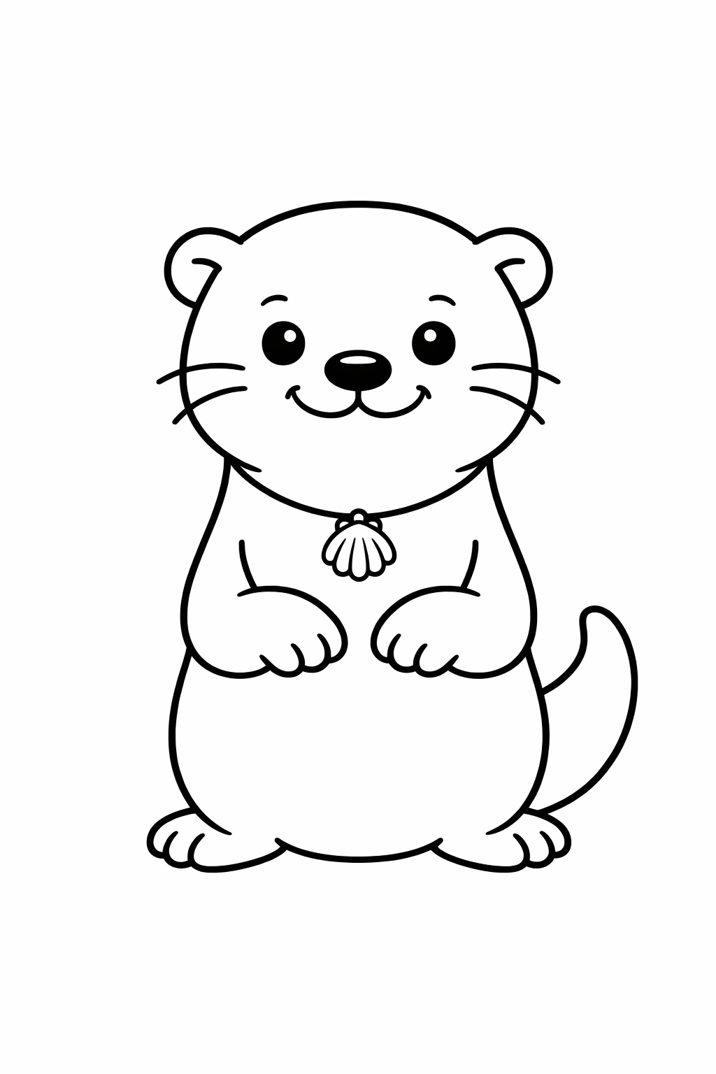 A cute otter sitting with a smile