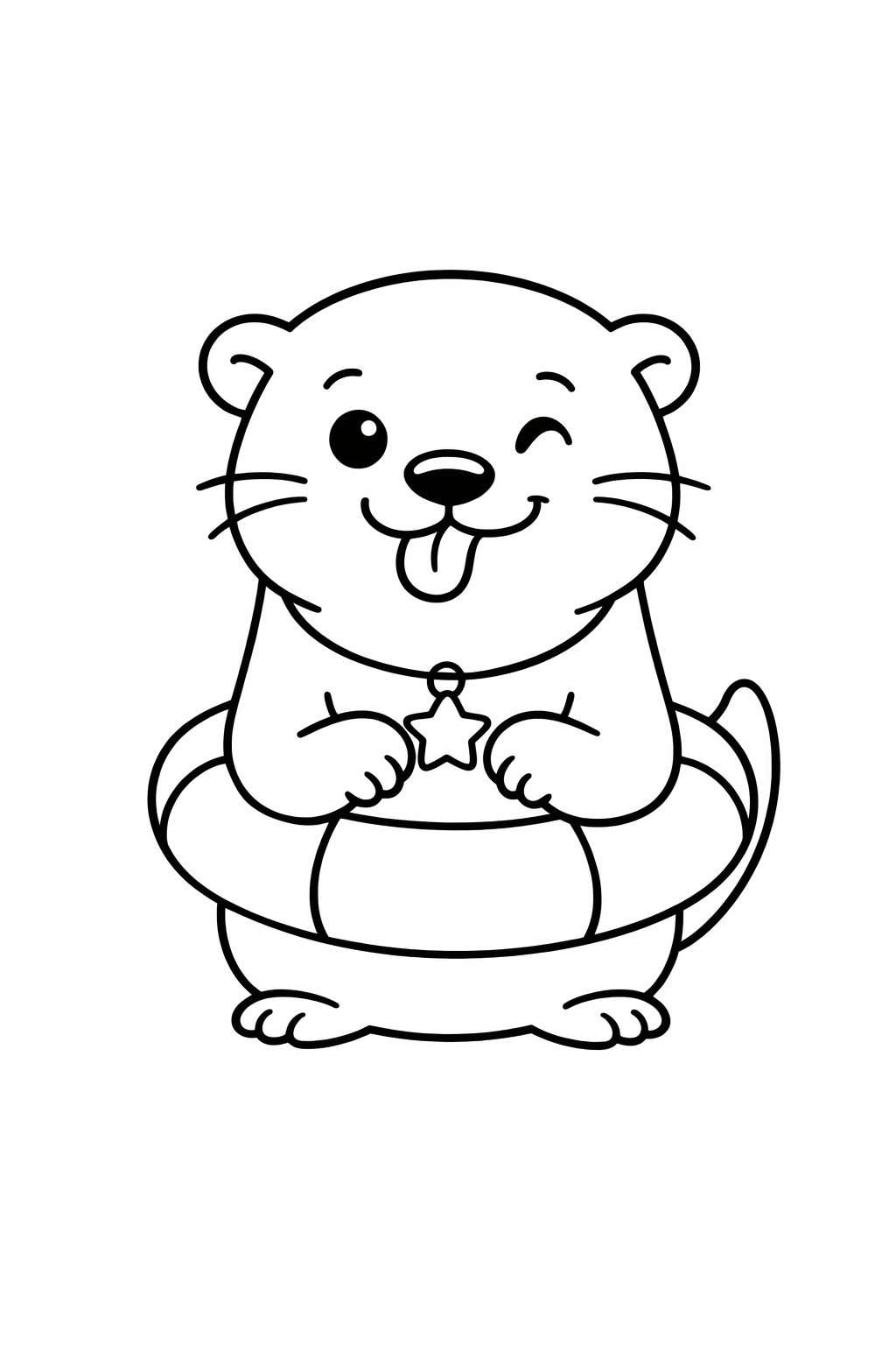 A cute otter making a funny face