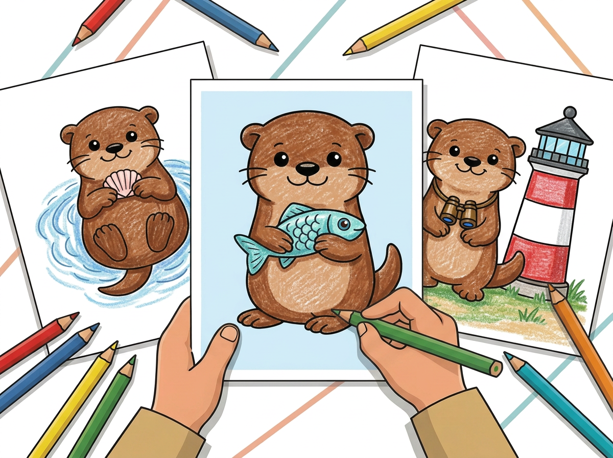 36 Easy Otter Coloring Pages (Free Printable PDF Downloads) preview