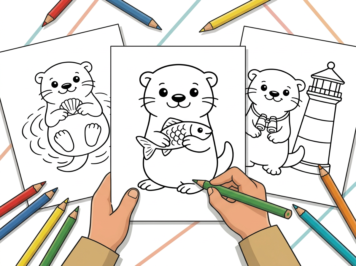 36 Easy Otter Coloring Pages (Free Printable PDF Downloads) hero image before