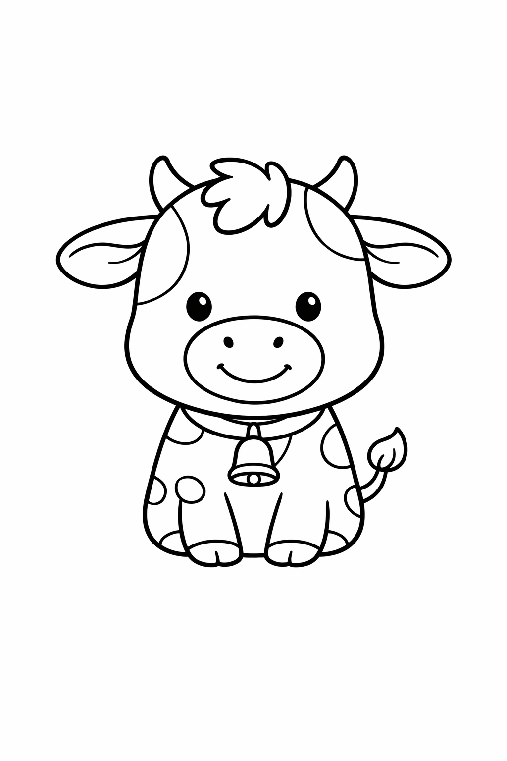 A cow with a bell around its neck