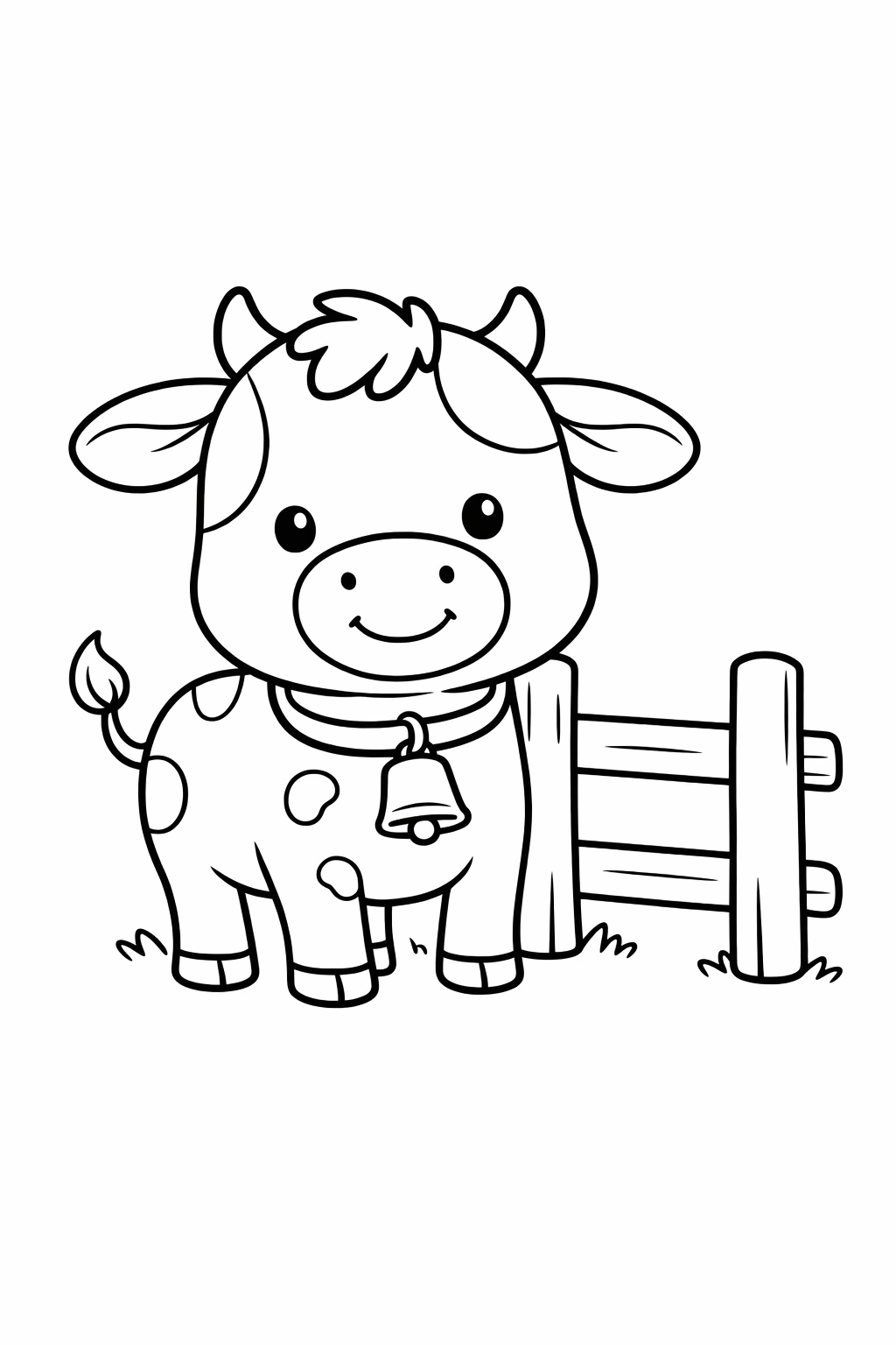 A cow standing near a wooden fence