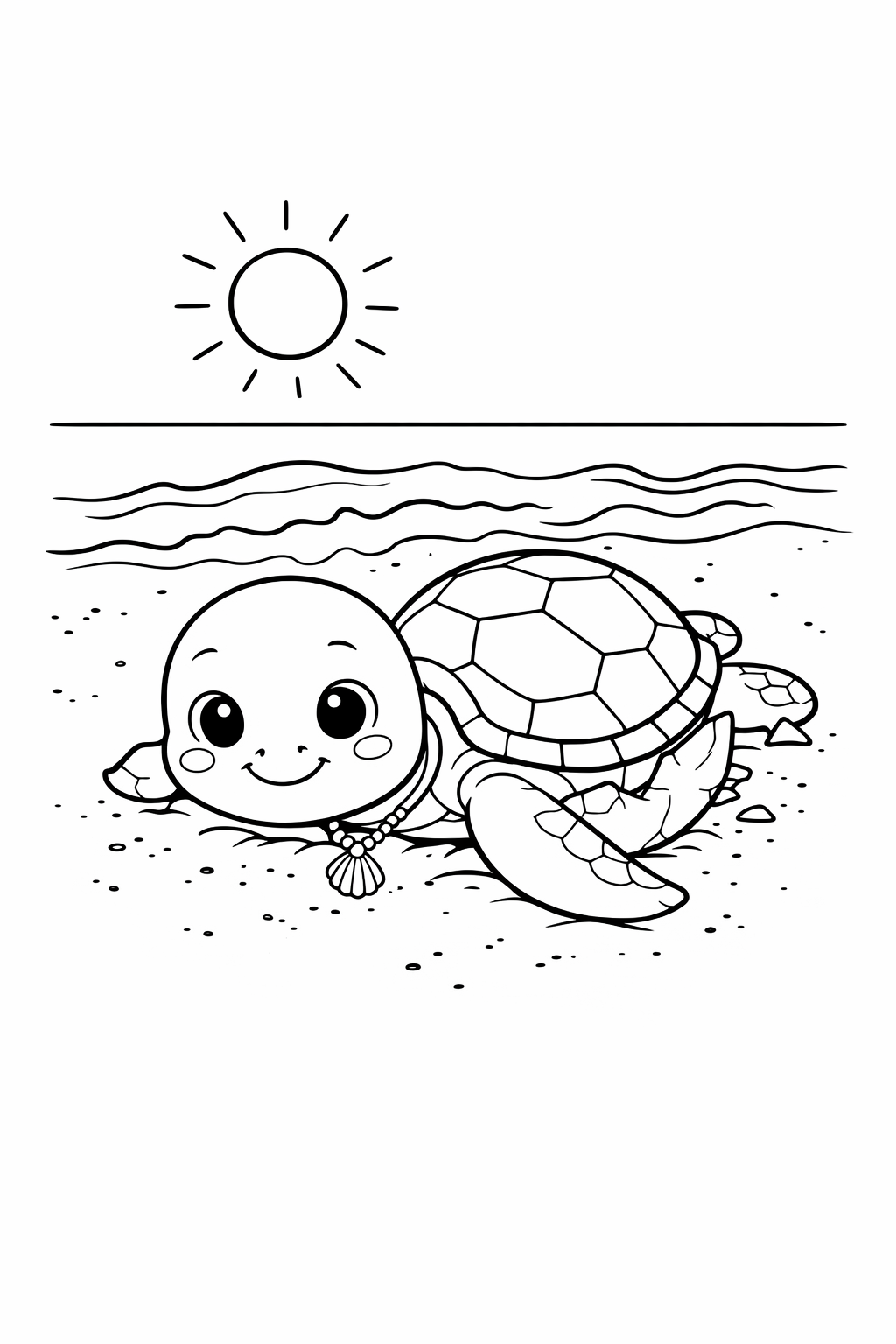 Baby Sea Turtle Hatching and Crawling to the Ocean