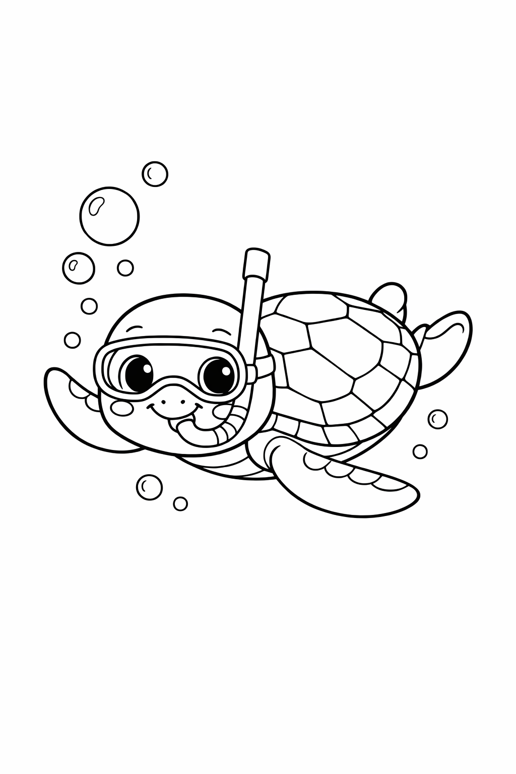 Sea Turtle Playing with Bubbles