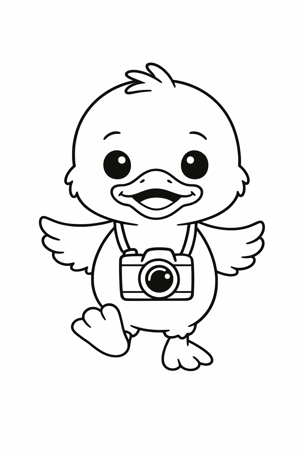 A cute duckling waddling forward